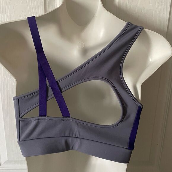 Women’s Gymshark Asymmetrical Purple Sports Bra Size Small - Picture 4 of 8